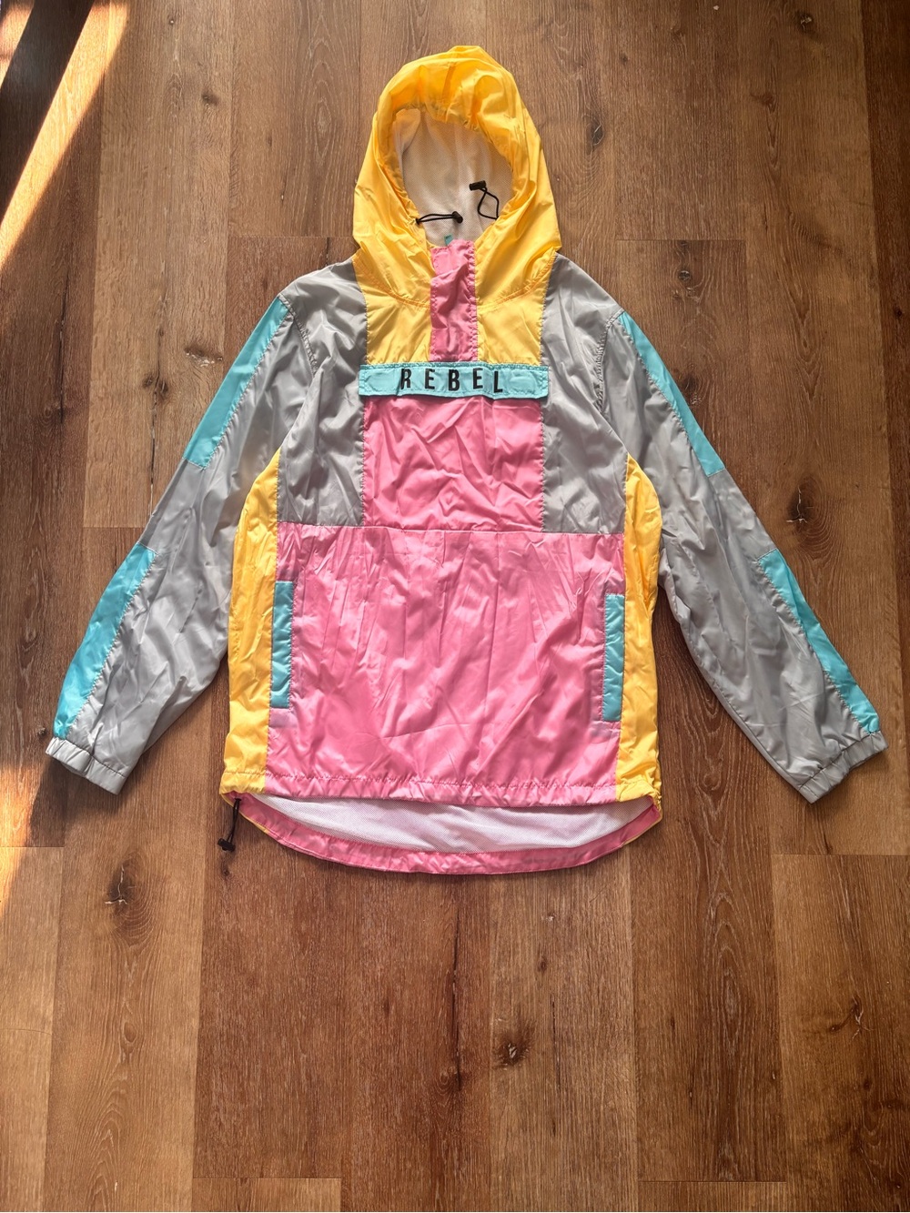Rebel Minds Colorblock Windbreaker Jacket with Hood